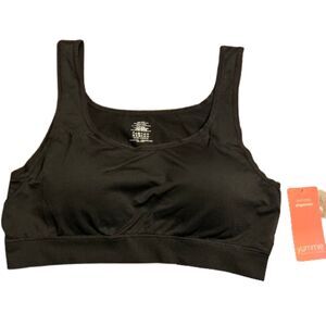 Yummie NWT Black Seamless Wireless Removable Pads Scoop Neck Bra Size 1X/2X
